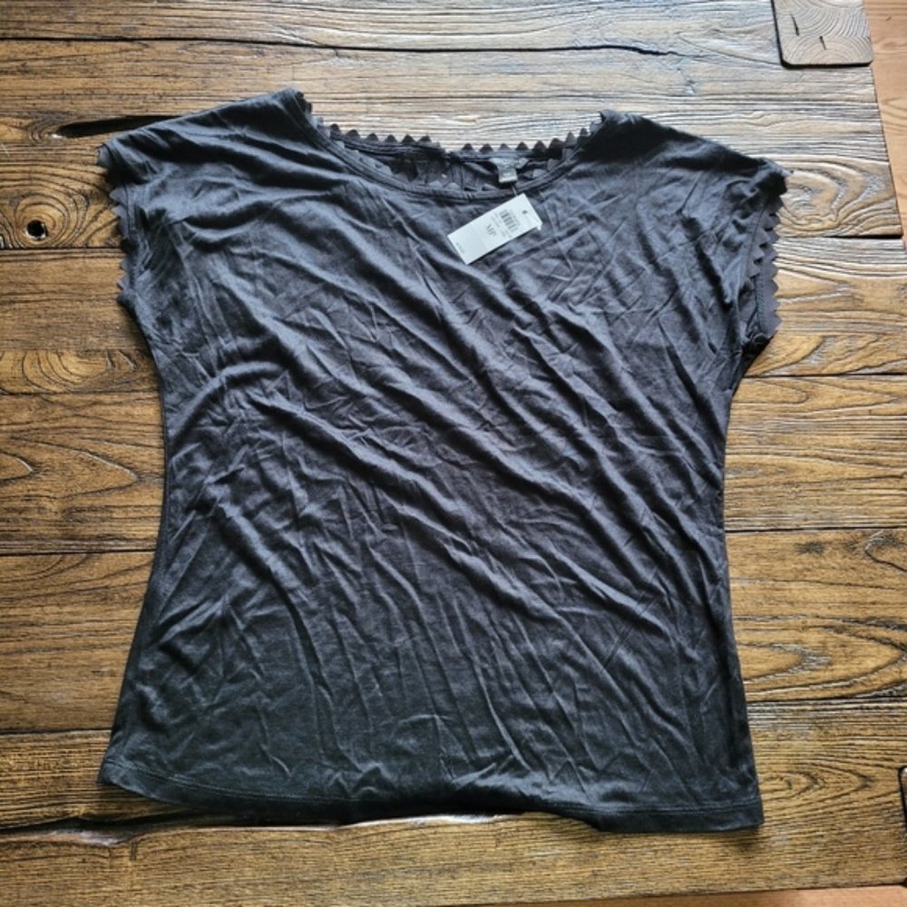 Ann Taylor NWT Black Petite Medium Blouse